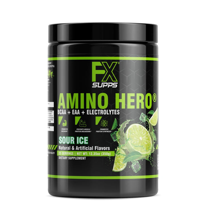 AMINO HERO BCAA'S + EAA'S Powder  | SOUR ICE | BUY WITH PRIME