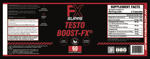 TESTO BOOST-FX: 60ct | Natural T-Booster for Men