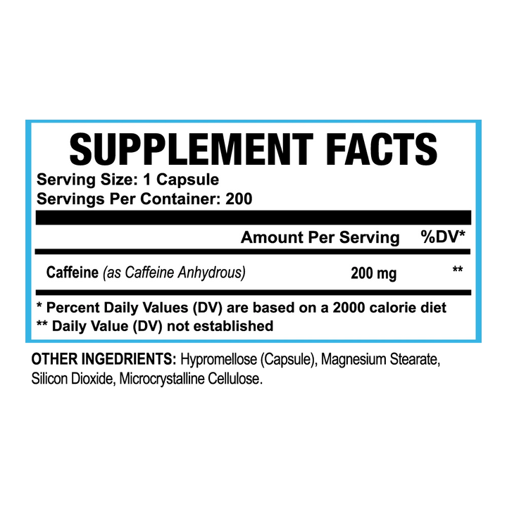 Caffeine Anhydrous 200mg, 200ct